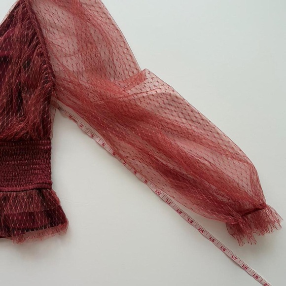 Anthropologie Puff Sleeve Top in Red - Picture 6 of 9